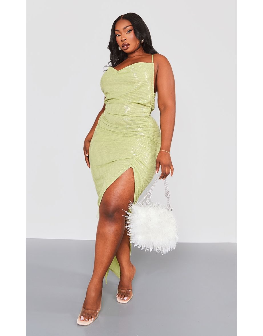 Yellow split maxi dress sale