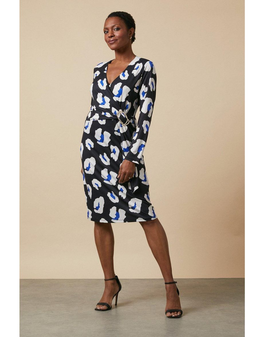 Buckle wrap midi dress new arrivals