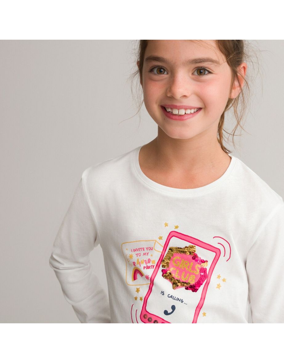 Cotton Short Sleeve T-Shirt with Mobile Phone Print - 4