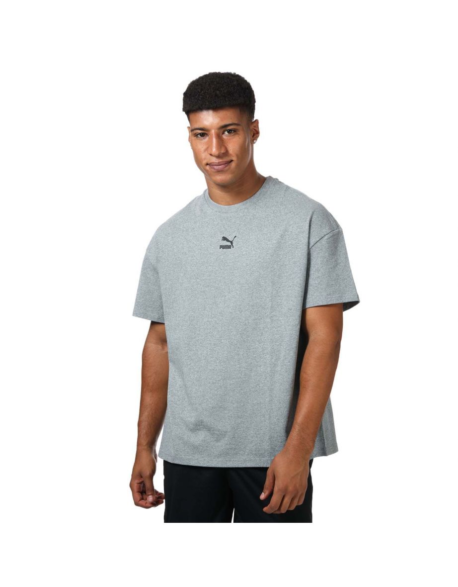 Men s Puma Classics Boxy T Shirt in Grey