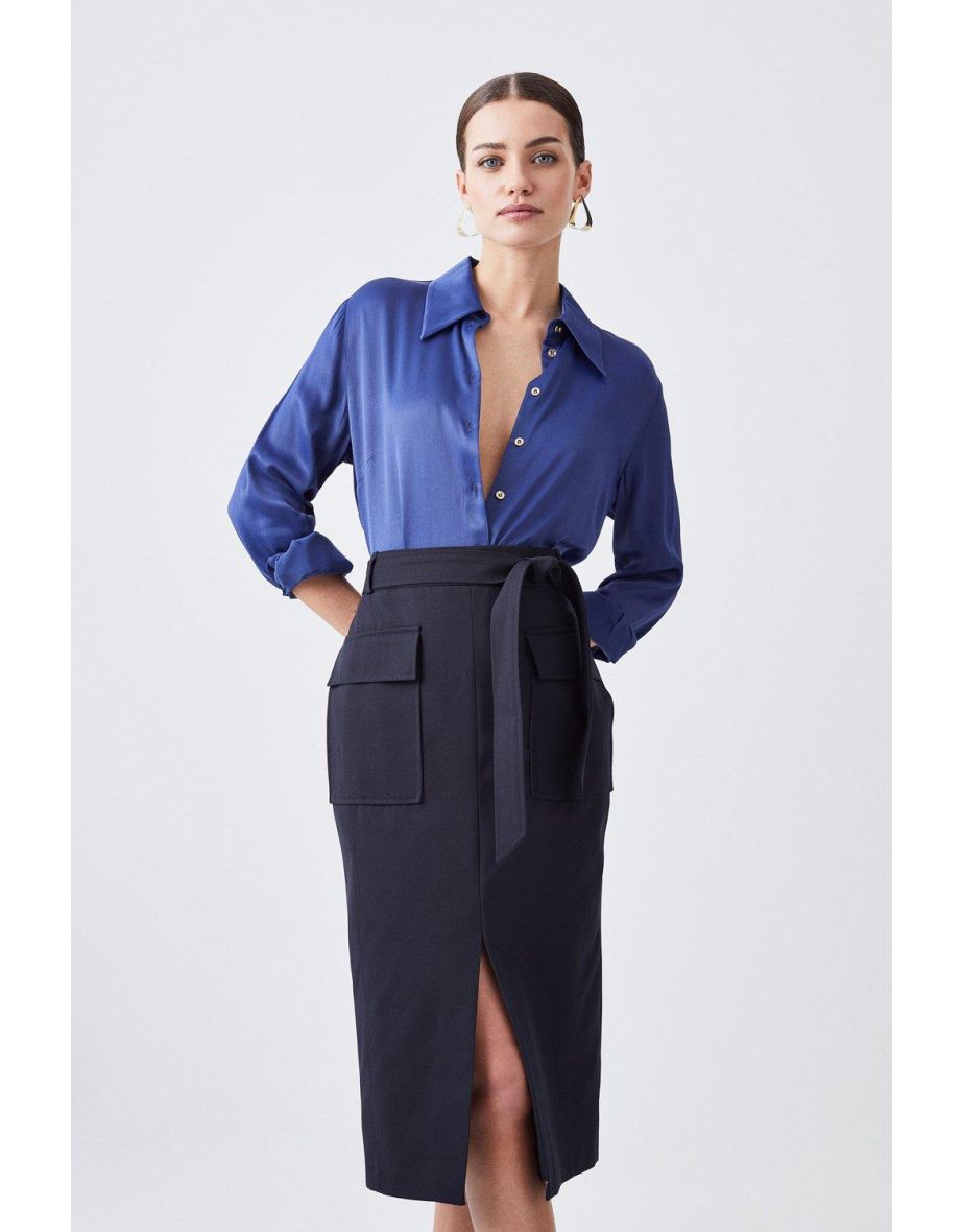 Petite wool midi skirt shop