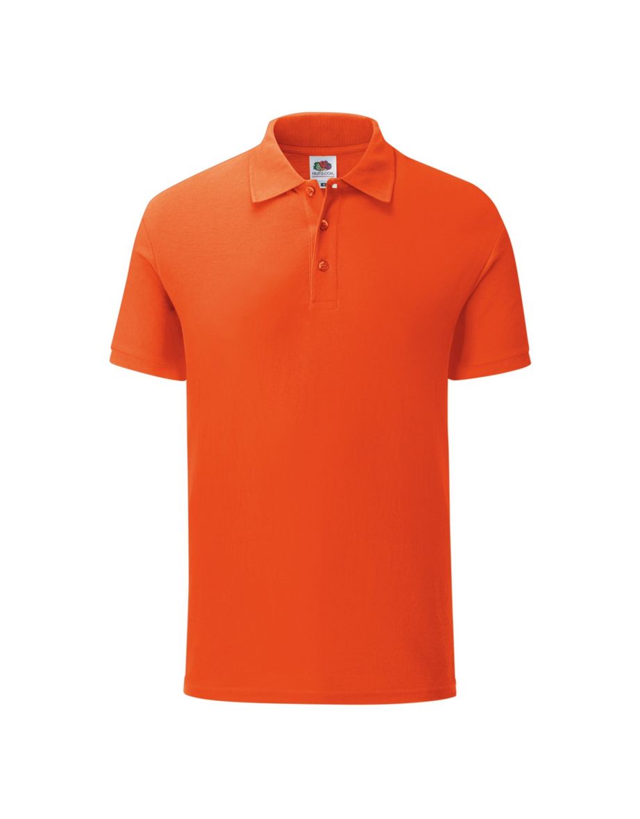 Fruit Of The Loom Mens Iconic Pique Polo Shirt - Flame Orange