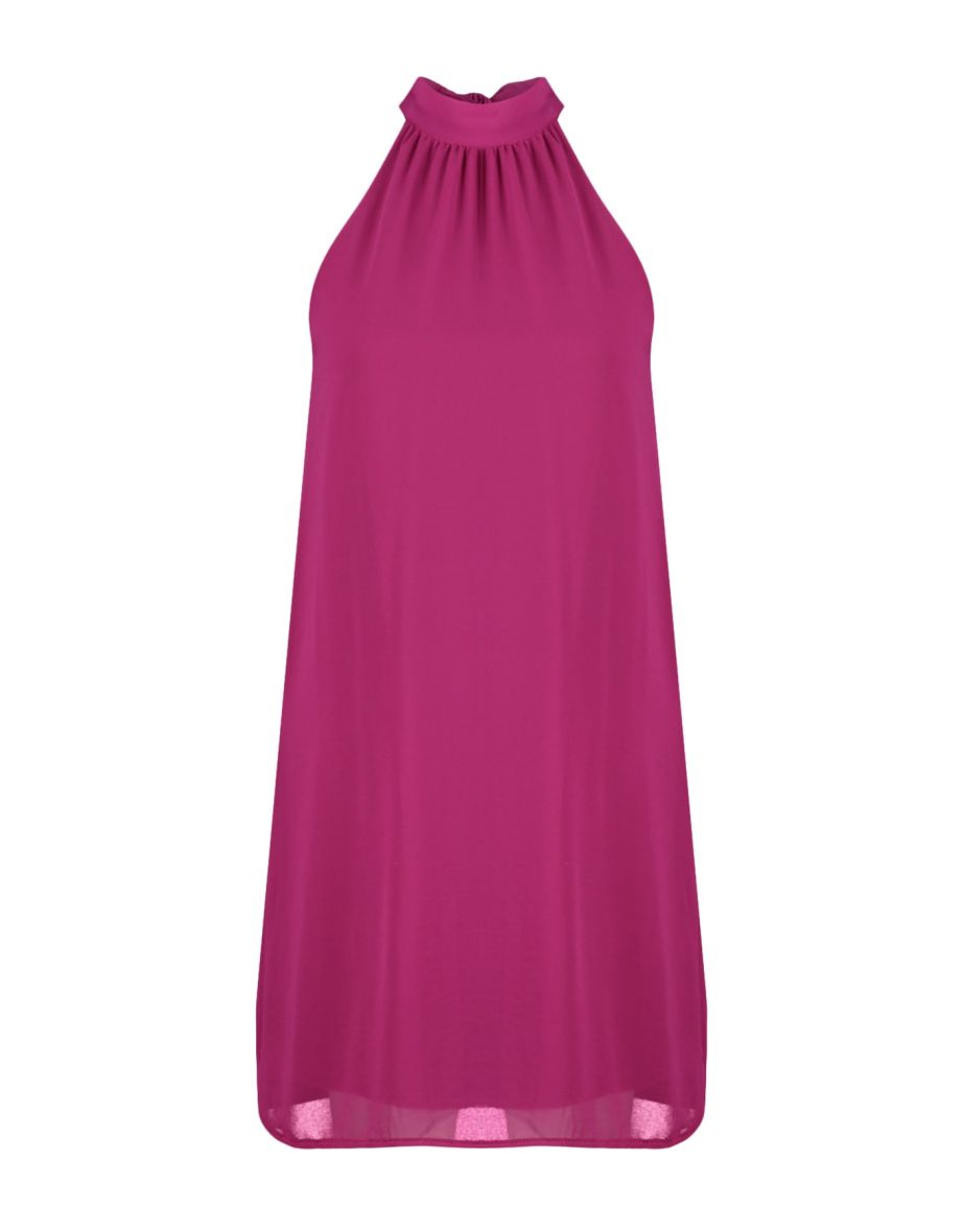 Purple Halter Neck Column Mini Dress - 7