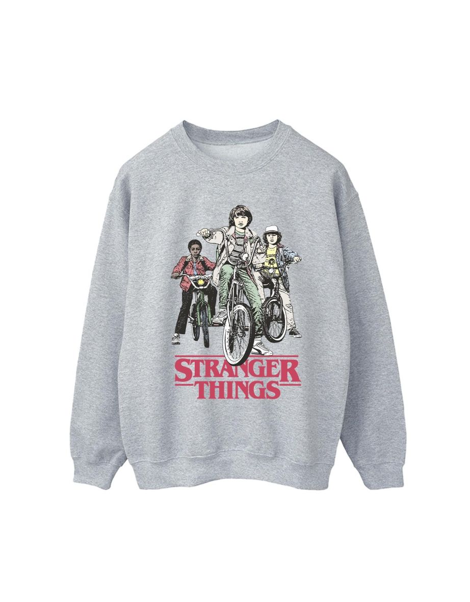 Netflix Mens Stranger Things Retro Bikers Sweatshirt - Sports Grey - 1