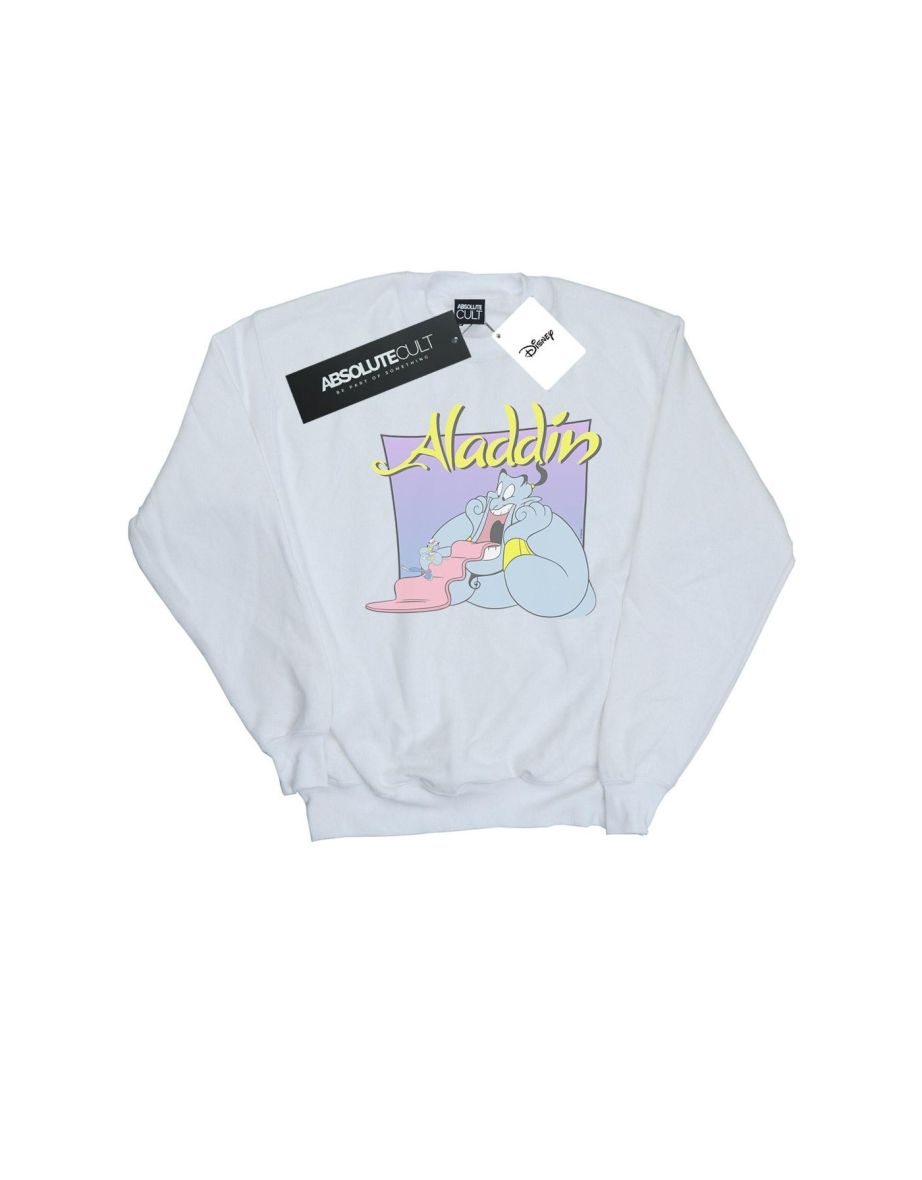Disney Girls Aladdin Genie Wishing Dude Sweatshirt - White
