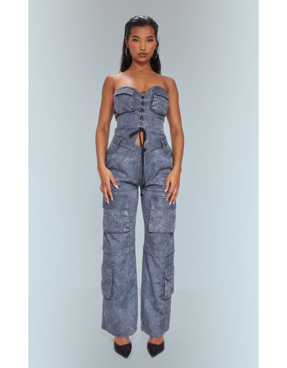 Grey sales utility jumpsuit