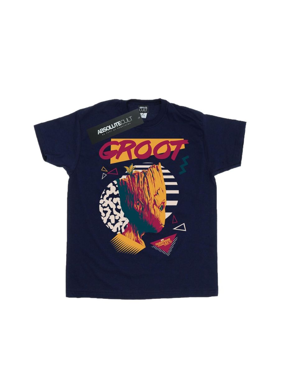 Marvel Girls Guardians Of The Galaxy Vol. 2 80s Groot Cotton T-Shirt - Navy Blue - 3
