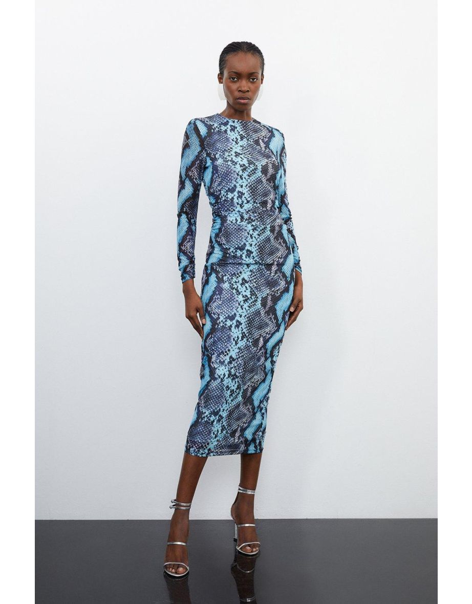 Snake print mesh dress new arrivals