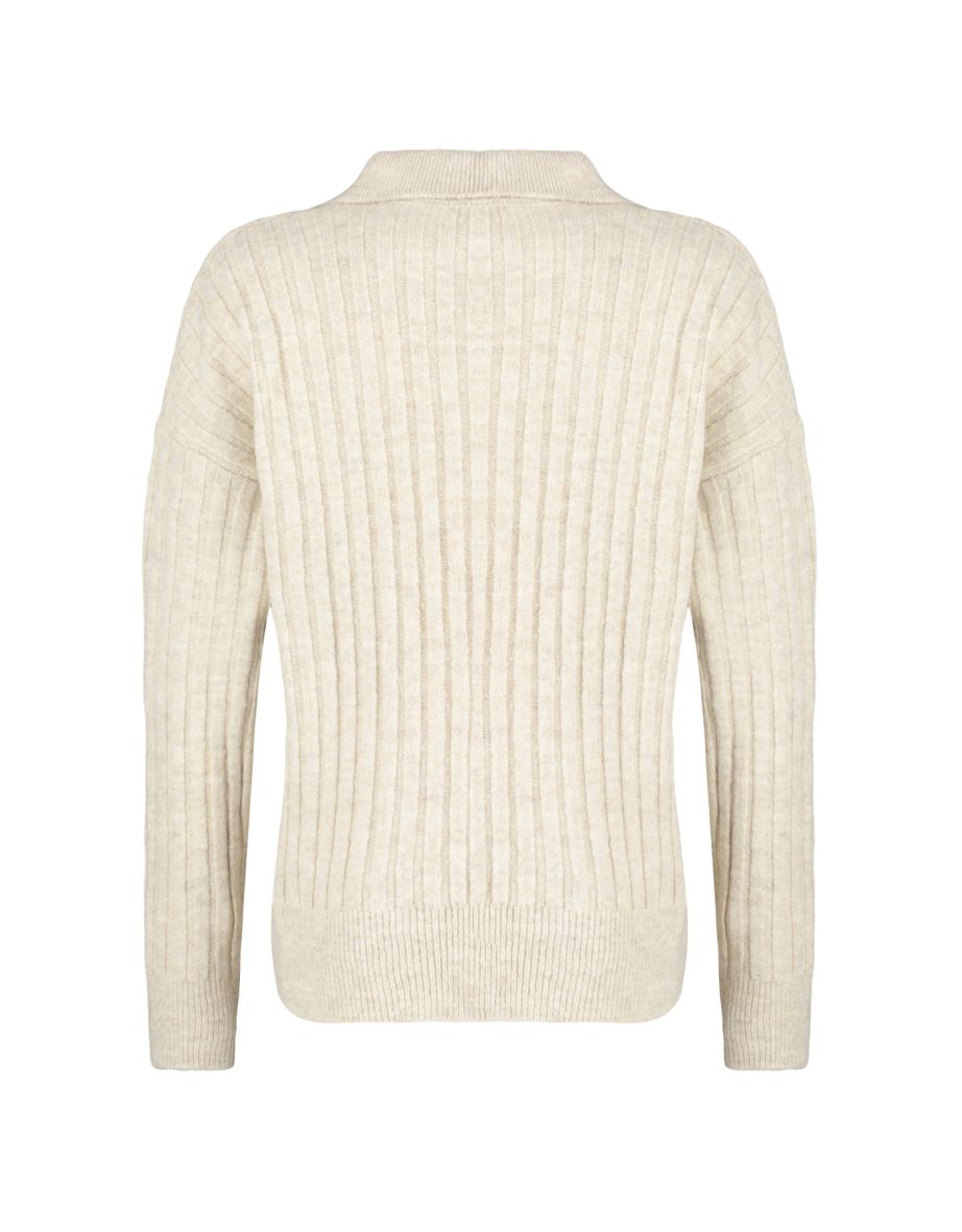 Stone Soft Texture Polo Collar Knitwear Sweater - 7