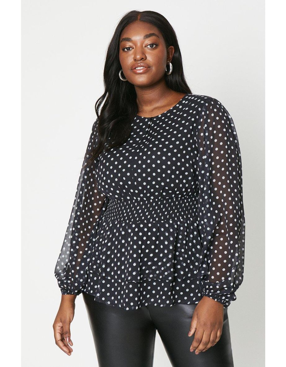 Spot chiffon blouse dress oasis 2025