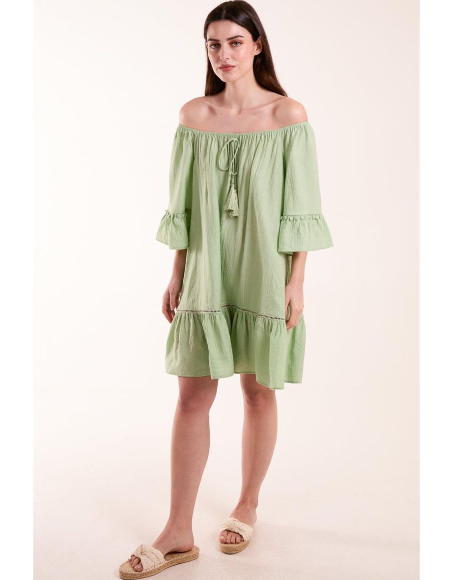 On Off Shoulder Tunic Dress