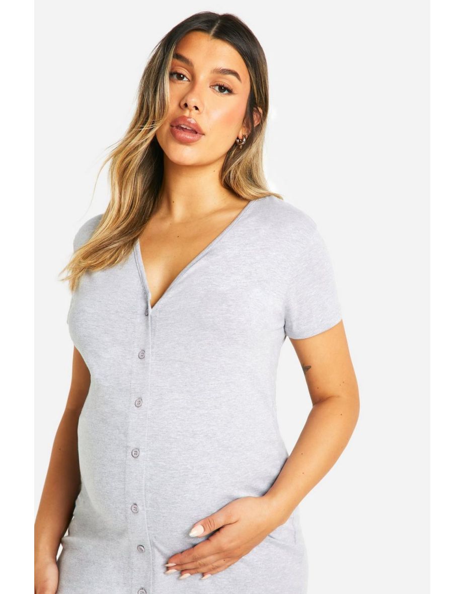 Maternity 2 Pack Button Front Nightie - 3