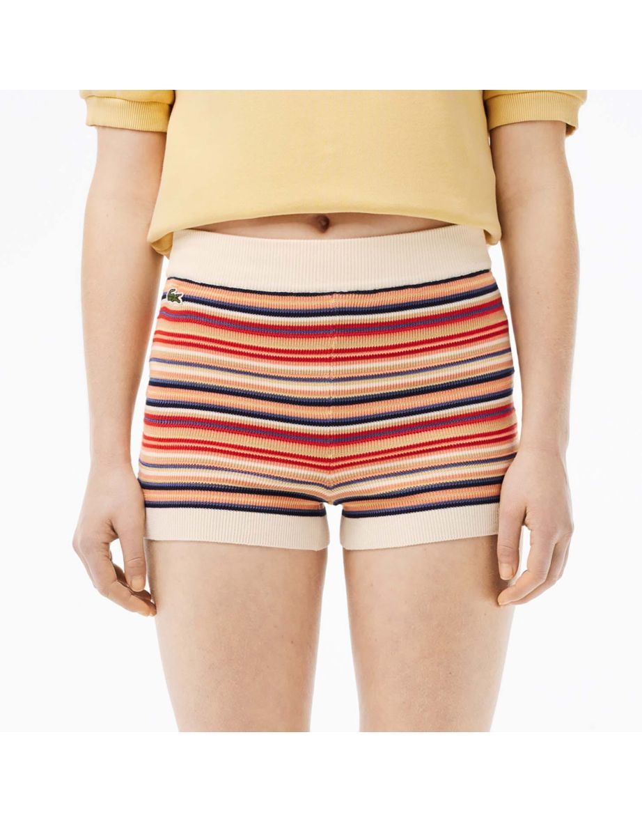Women's Lacoste Contrast Waist Striped Cotton Shorts in other