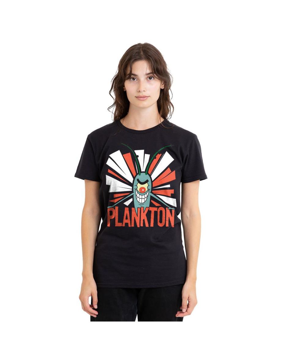 SpongeBob SquarePants Unisex Adult Plankton T-Shirt - Black