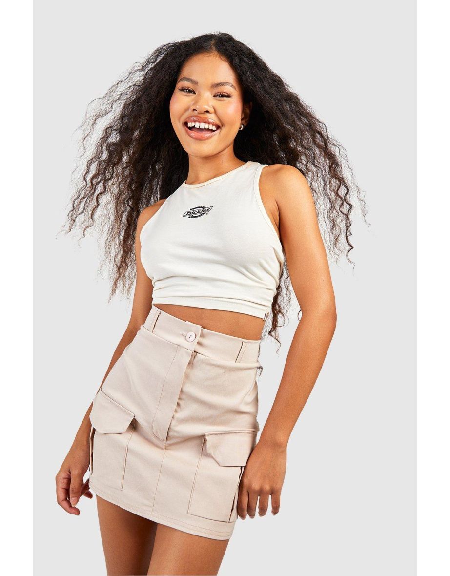 Shop Stretch Cargo Mini Skirt stone Online in Qatar VogaCloset