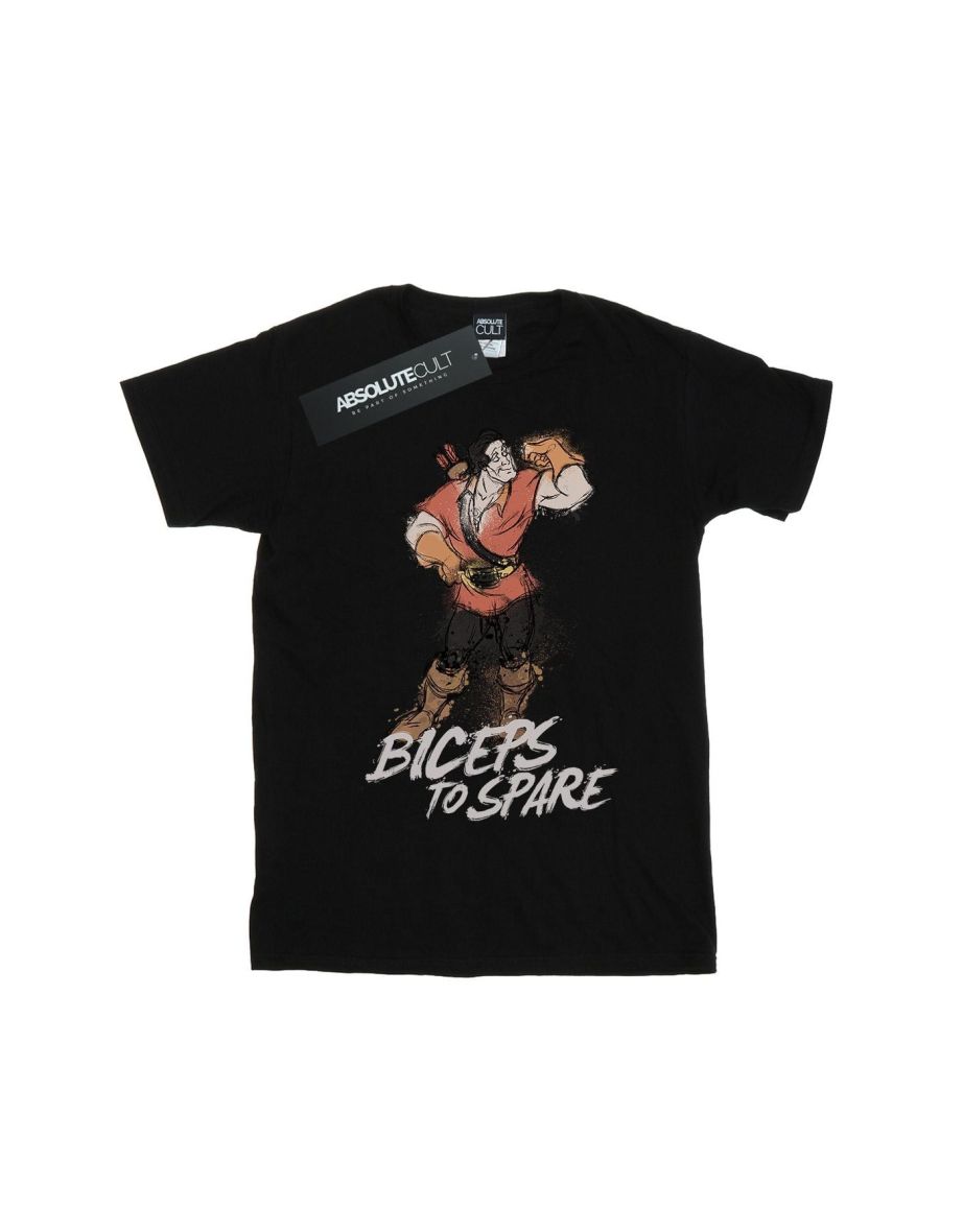 Disney Girls Beauty And The Beast Gaston Biceps To Spare Cotton T-Shirt - Black - 1