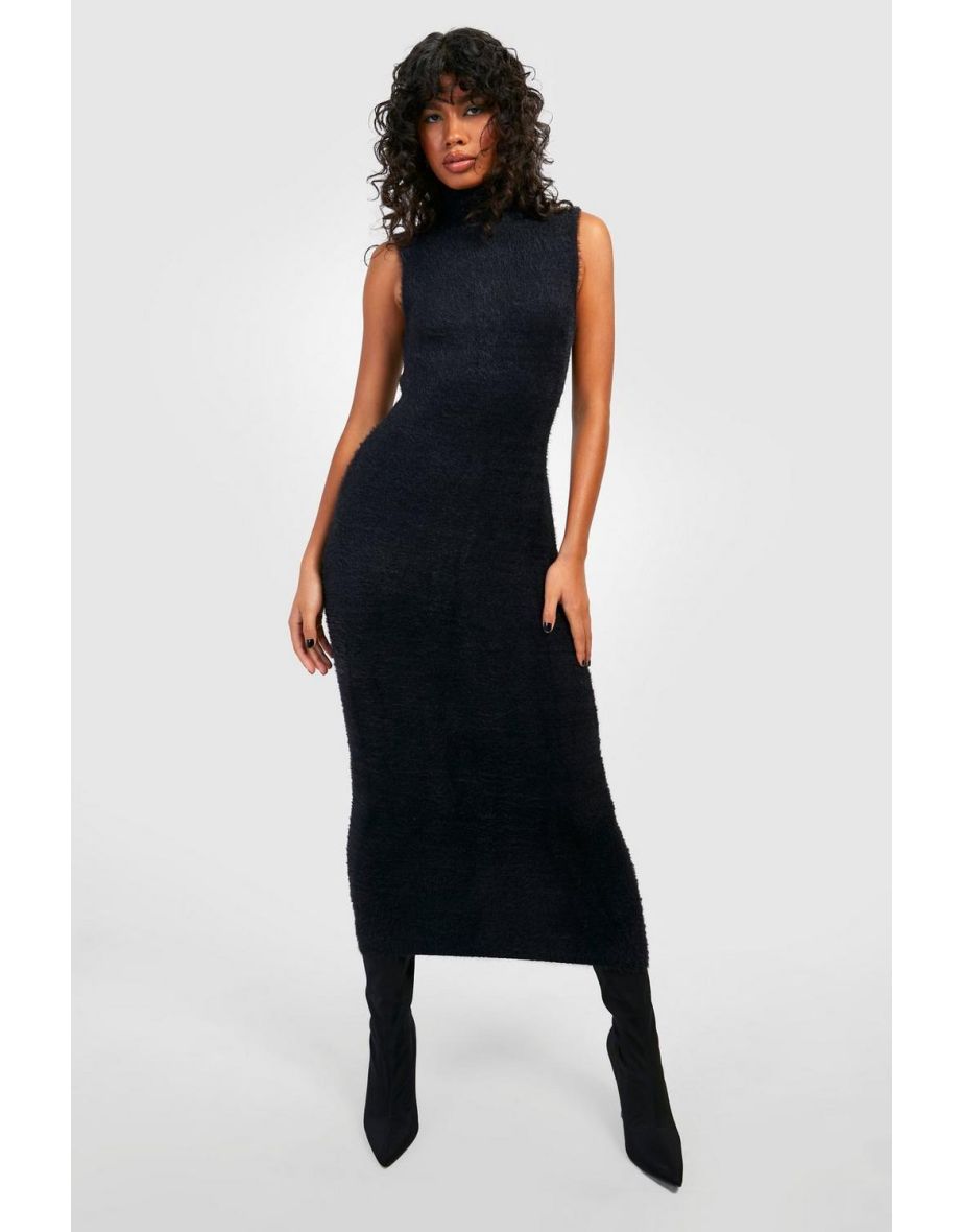 Fluffy sales knit dress