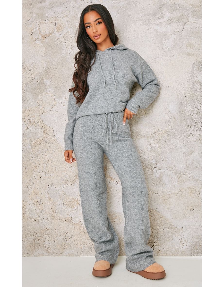 Petite grey wide leg trousers clearance