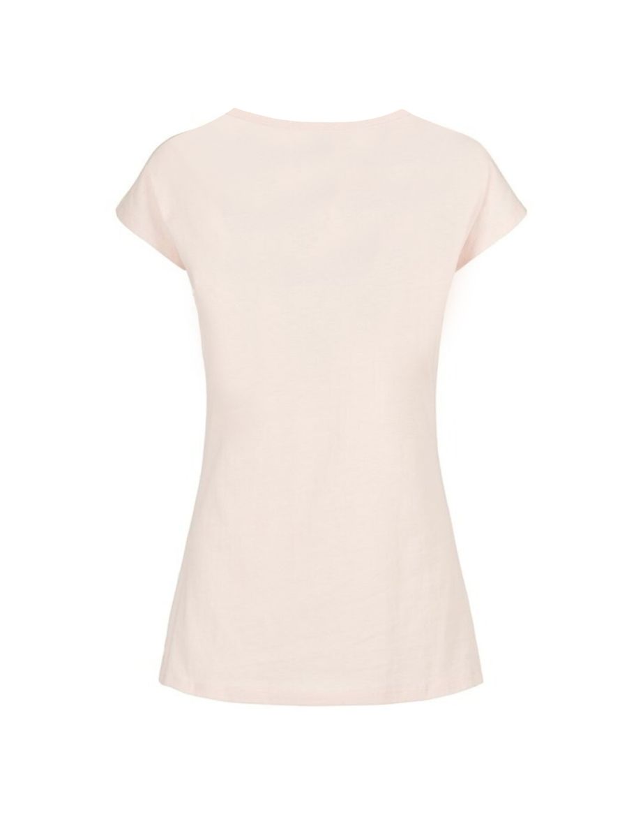 Womens/Ladies Wide Neck T-Shirt - Pink - 1