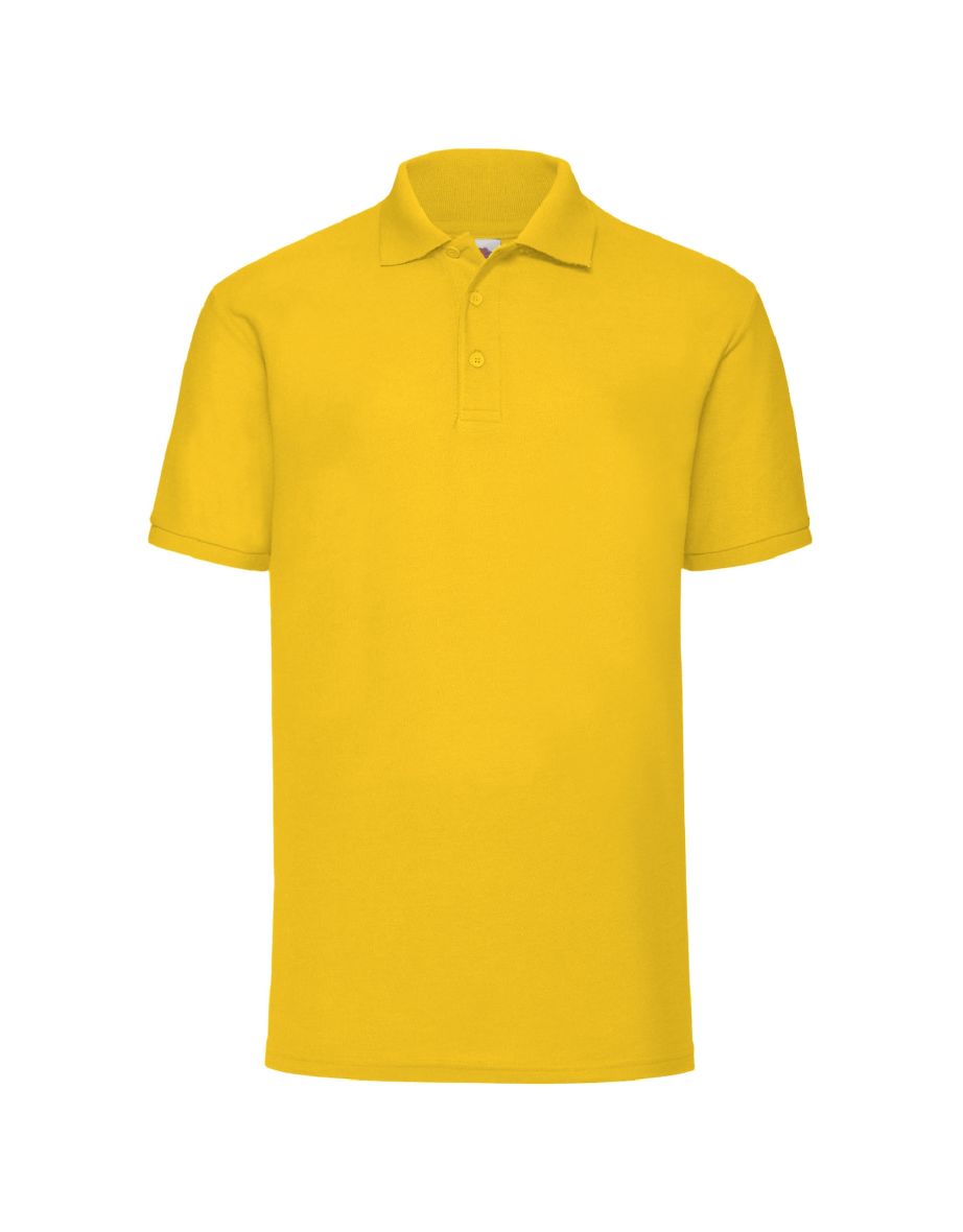 Fruit Of The Loom Mens 65/35 Pique Short Sleeve Polo Shirt - Sunflower