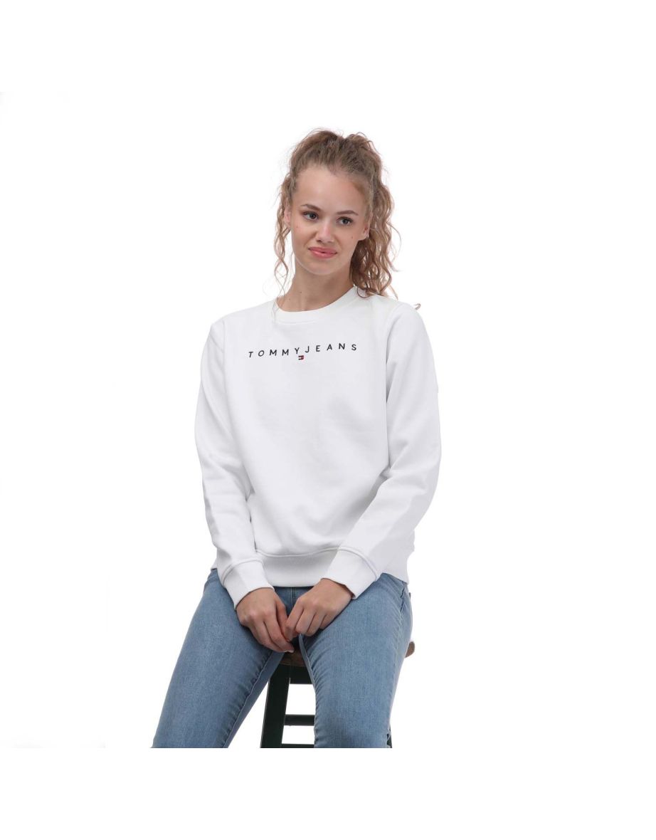 Women's Tommy Hilfiger Linear Sweatshirt in White - 3