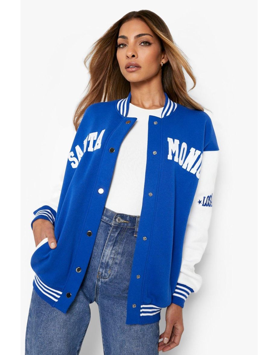 Santa Monica Jersey Varsity Jacket - blue - 3