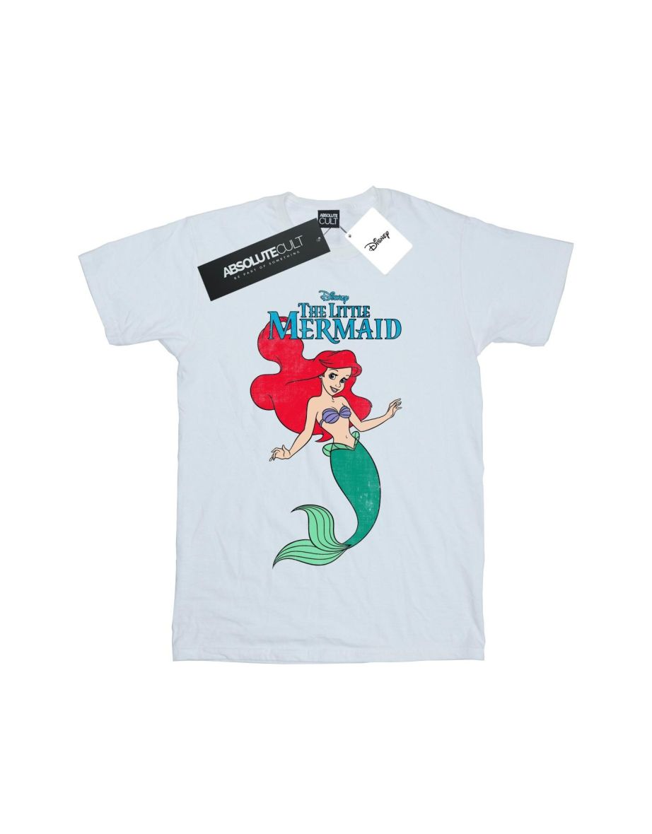 Disney Girls The Little Mermaid Line Ariel Cotton T-Shirt - White - 1