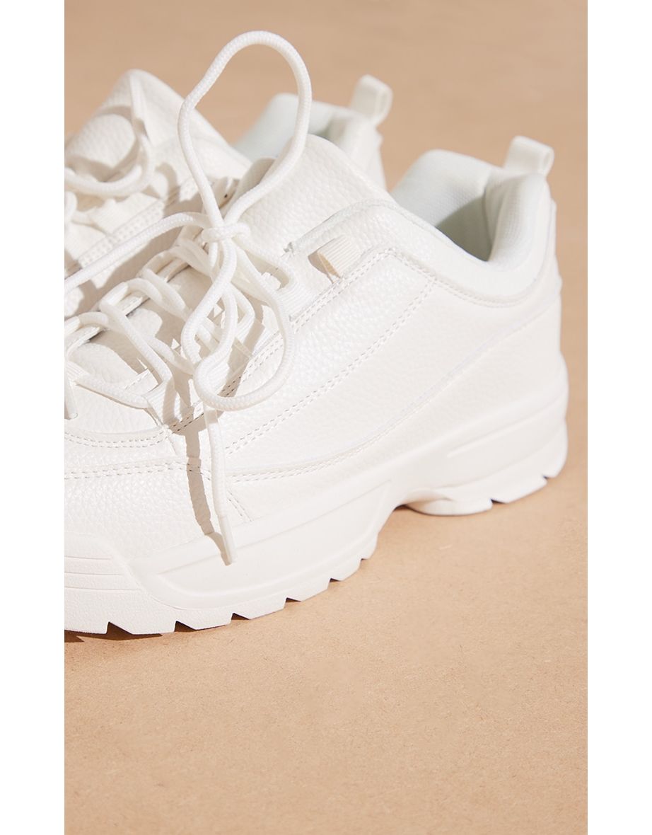 White Chunky Cleated Sole Trainers - 3