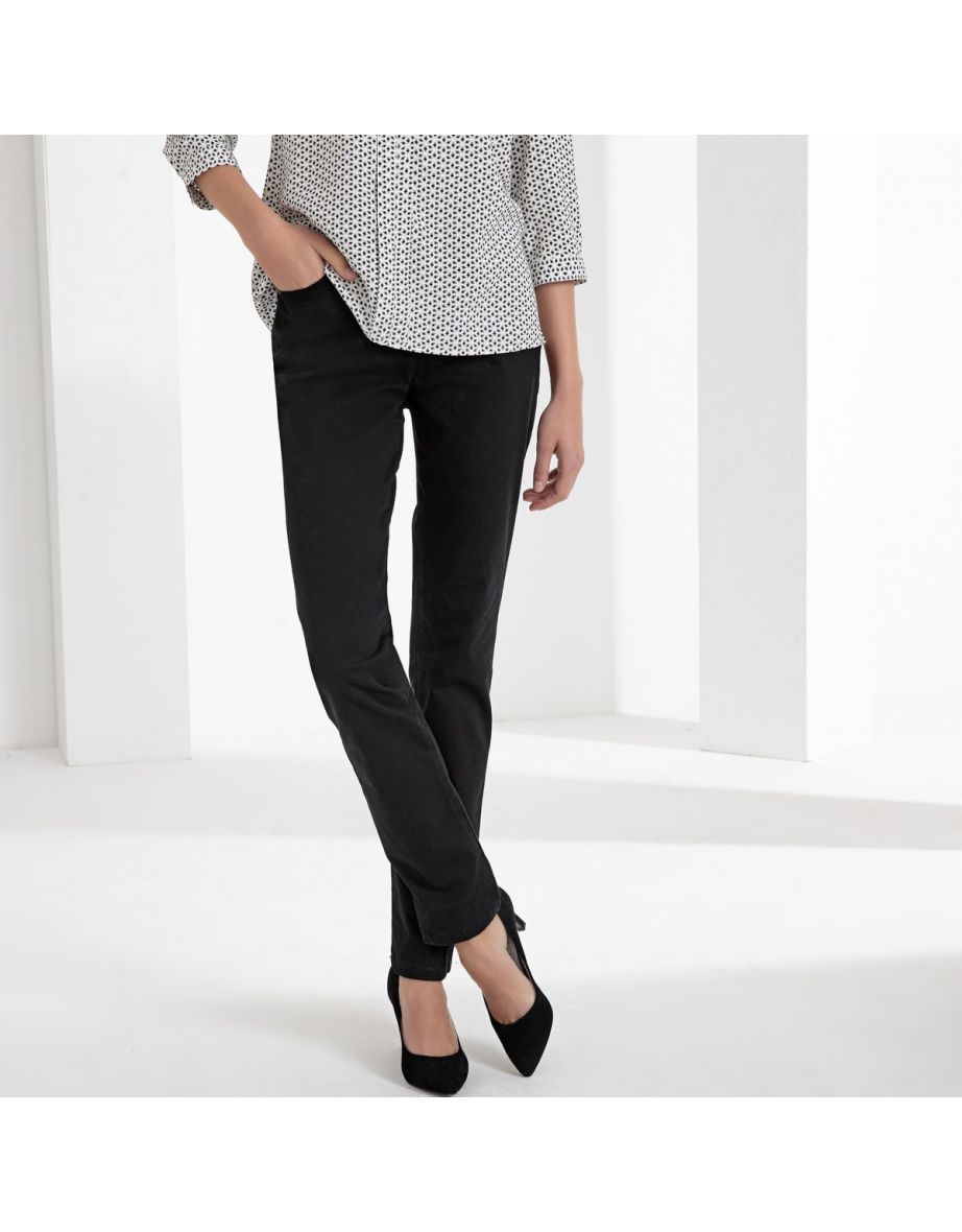 5-Pocket Stretch Cotton Straight Trousers