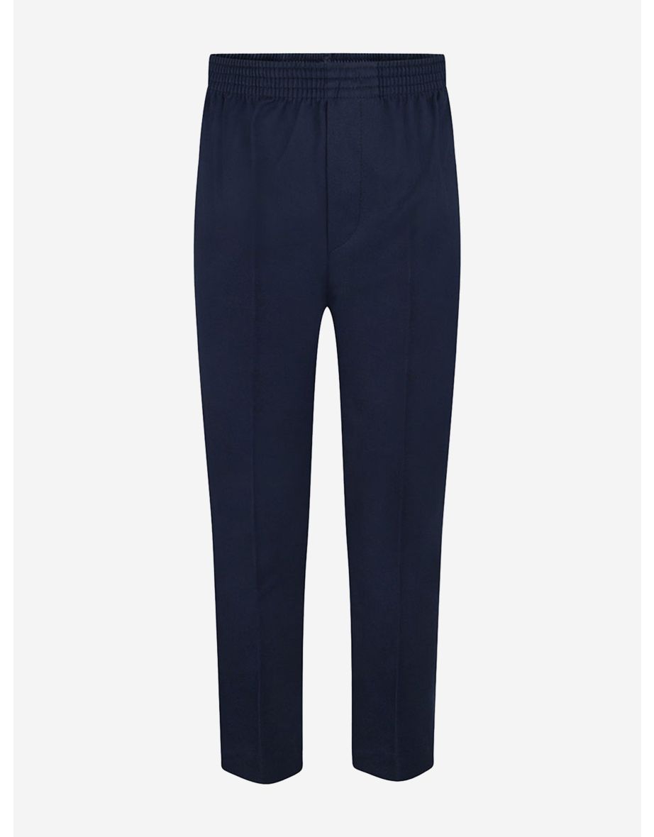 Boys School Full Elastic Pull Up Trousers in Navy
