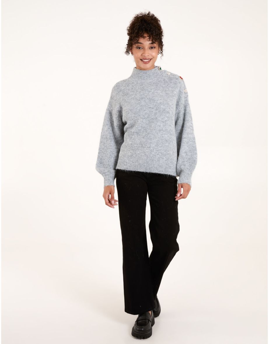 Jewel Button Knit Jumper