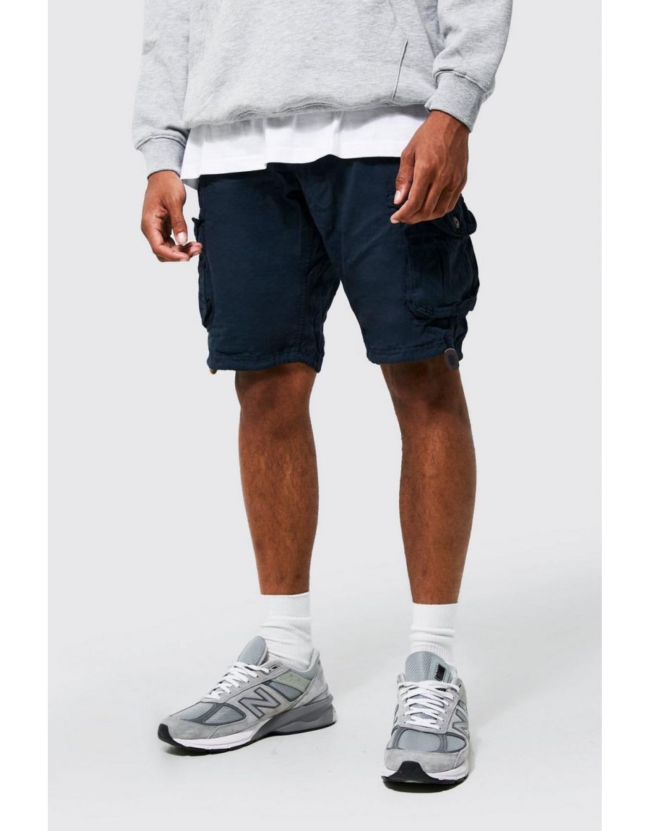 Cargo Short With Oversized Pockets - navy