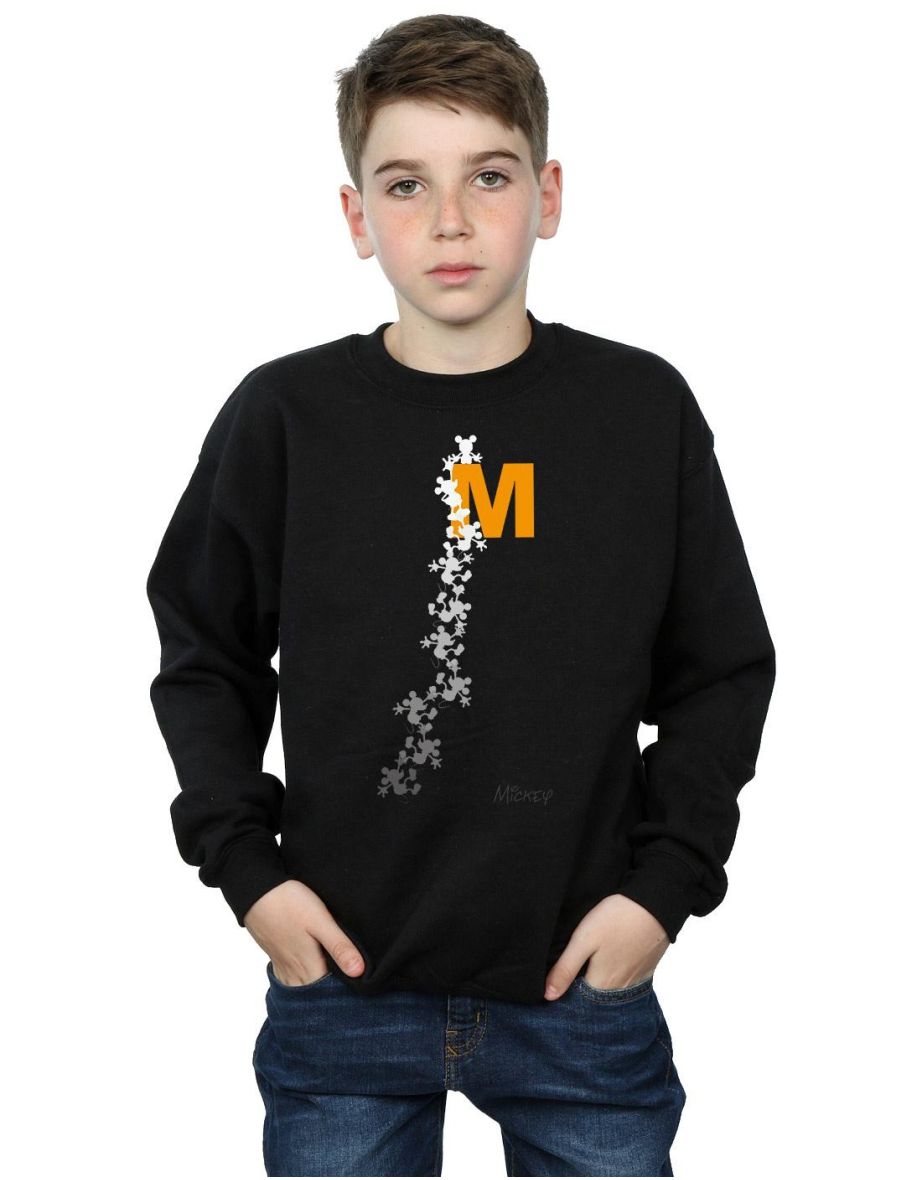 Disney Boys Mickey Mouse Climbing Silhouettes Sweatshirt - Black