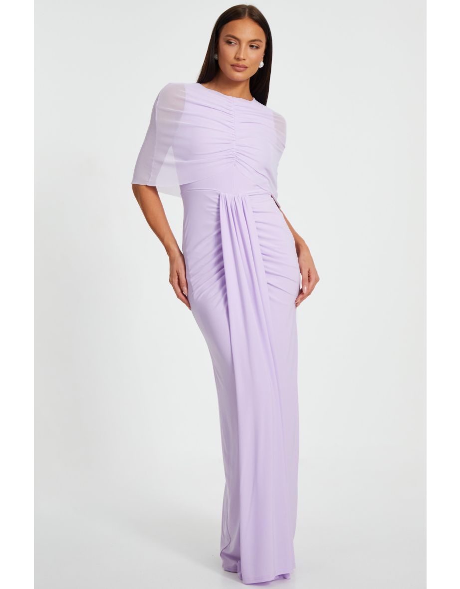 Lilac Draped Maxi Dress