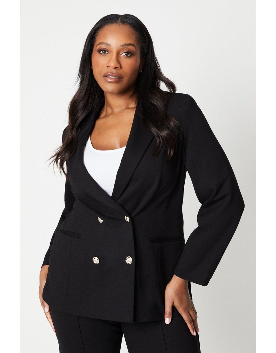 Shop Curve Premium Ponte Military Blazer Online in Oman VogaCloset