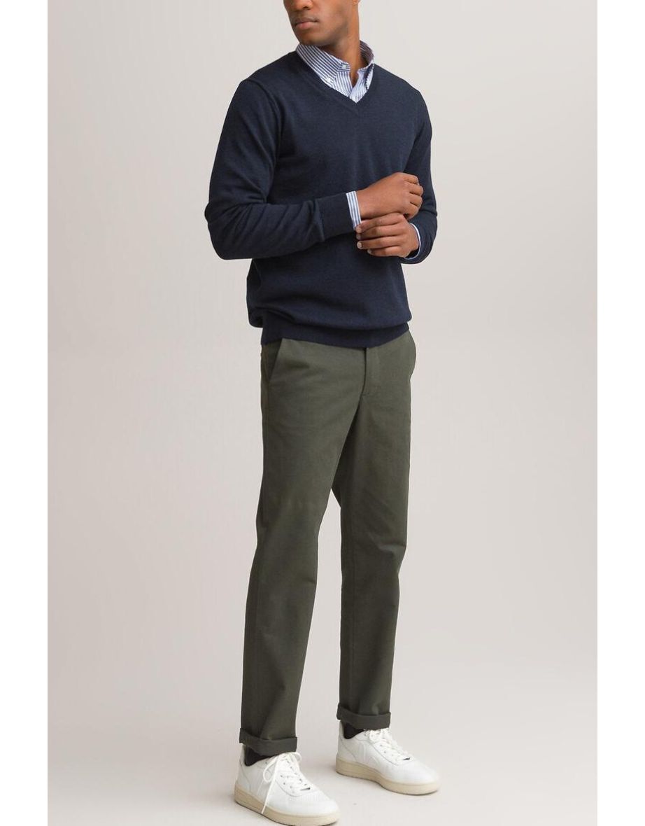 Merino Wool Jumper/Sweater with V-Neck