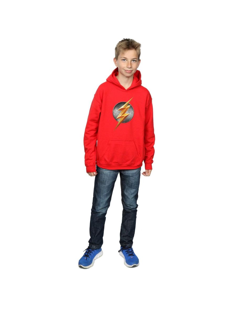 DC Comics Boys Justice League Movie Flash Emblem Hoodie - Red - 3