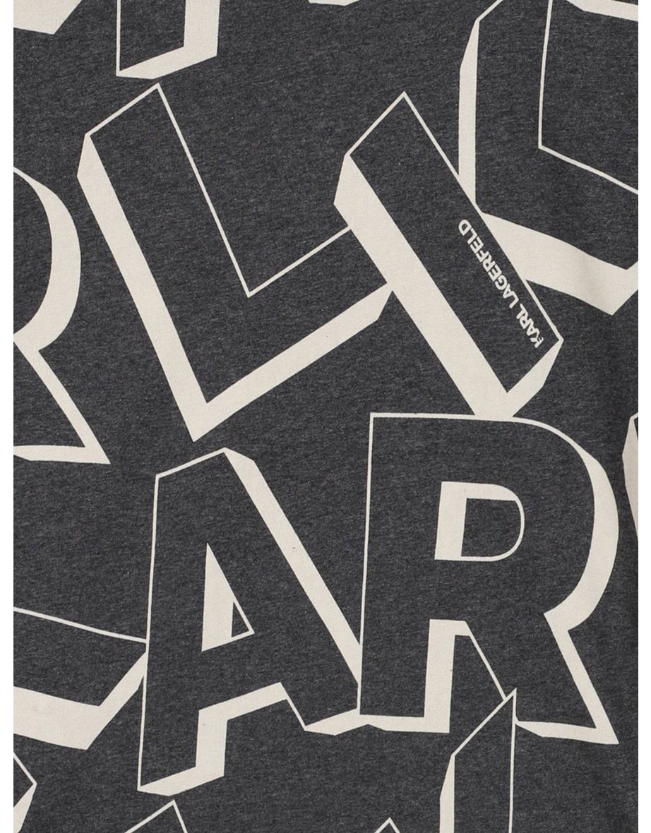Karl Lagerfeld Boys Logo Print T-Shirt in Grey - 3