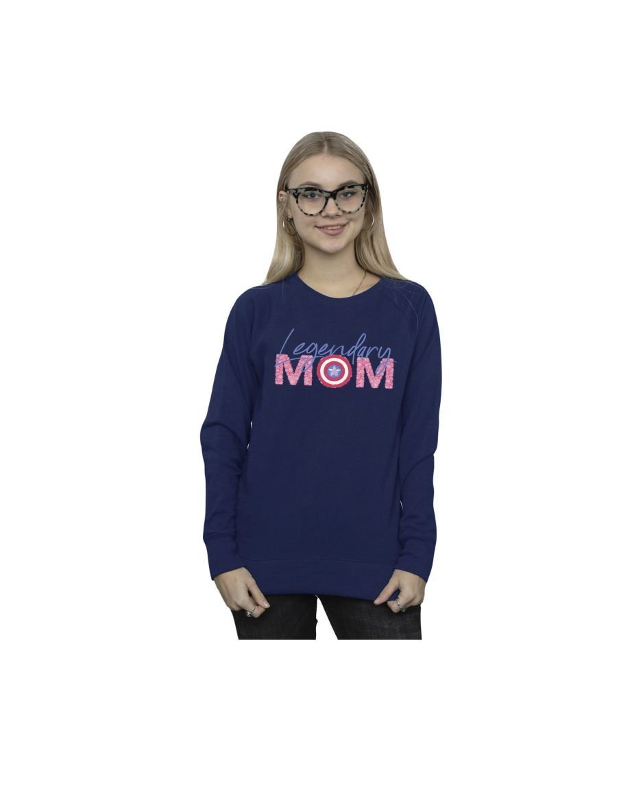Marvel Womens/Ladies Avengers Captain America Mum Sweatshirt - Navy Blue