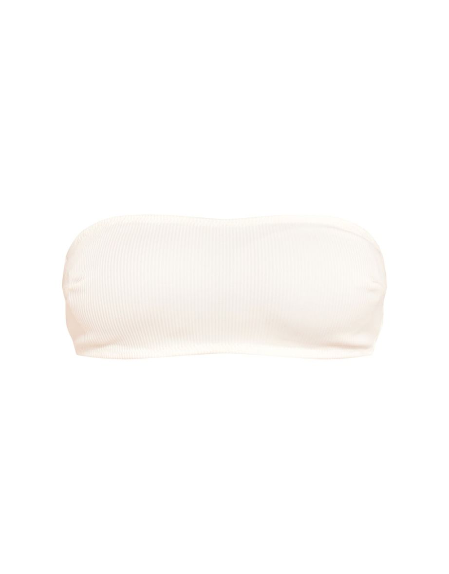Cream Rib Bandeau Bikini Top - 4