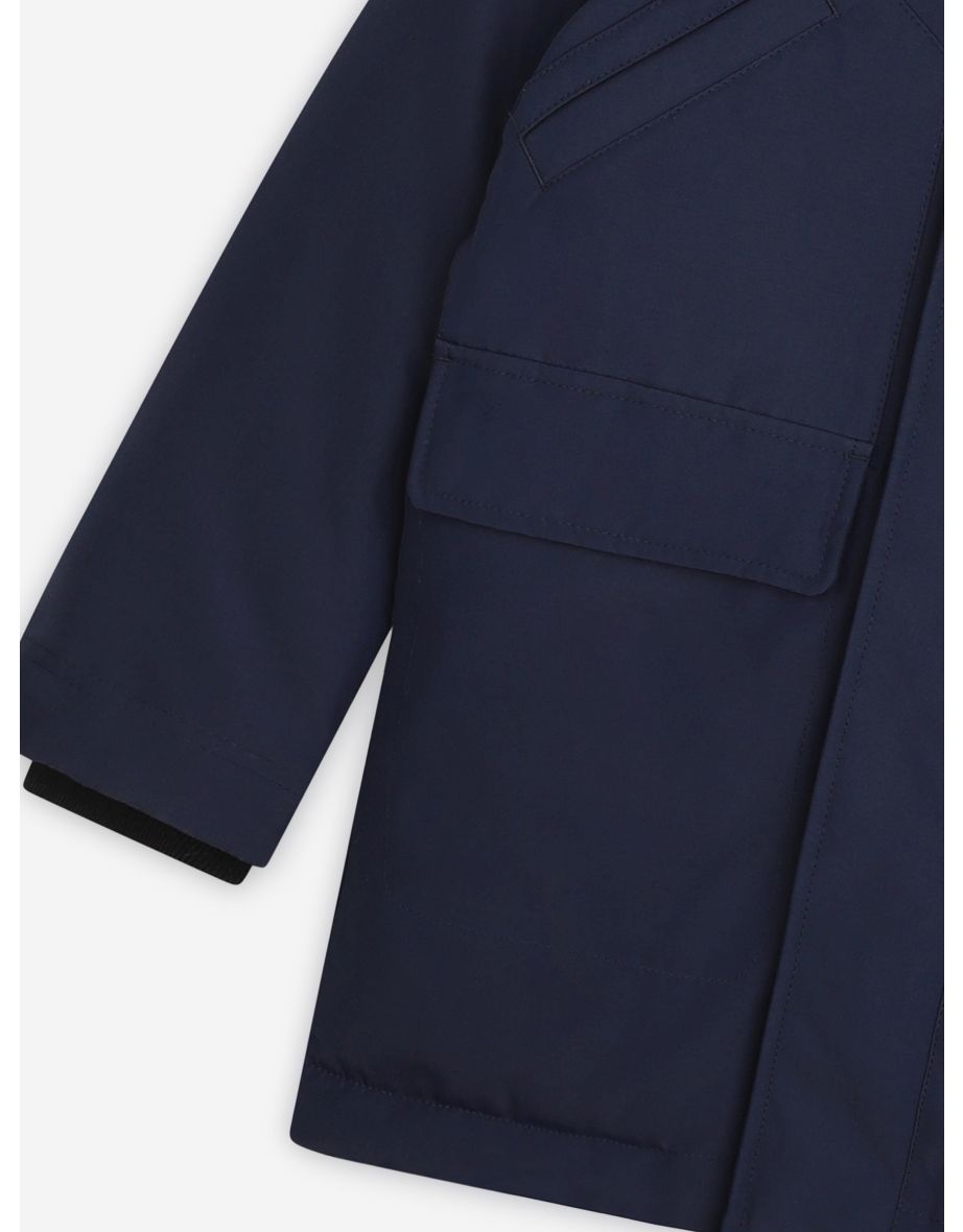 BOSS Boys Hooded Parka in Navy - 3