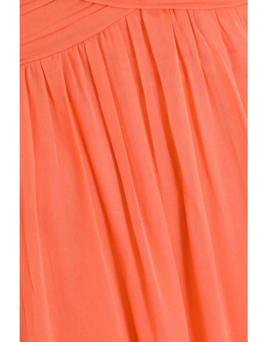 Coral Chiffon Backless Maxi dress - 5