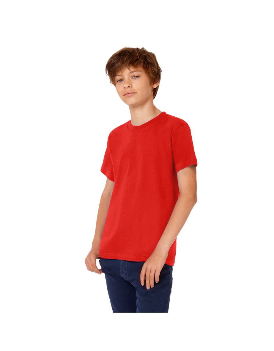 B&C Kids/Childrens Exact 190 Short Sleeved T-Shirt - Red - 1