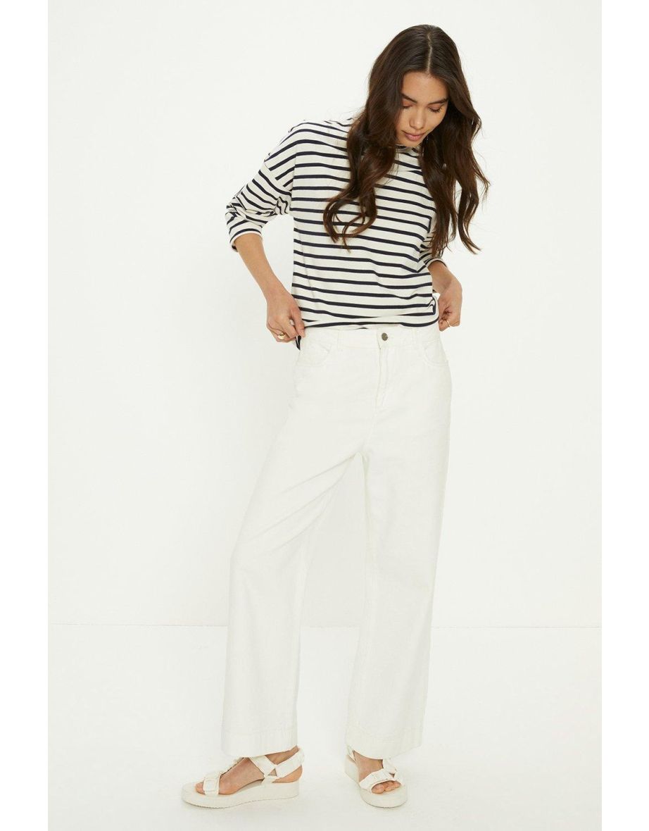 Drop Shoulder Stripe Long Sleeve Top