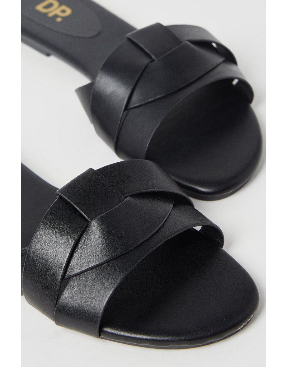 Flossy Interwoven Flat Mule Sandals - 3