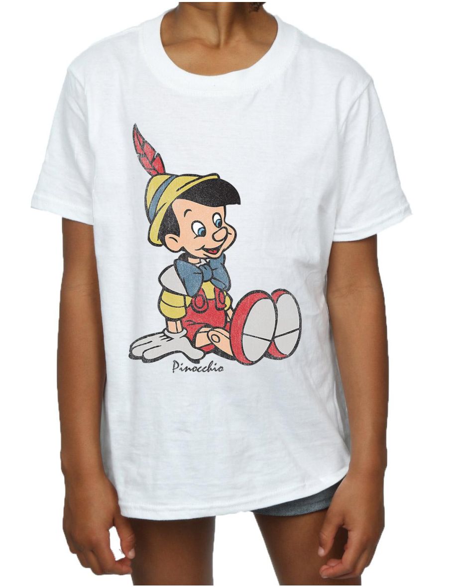 Pinocchio Girls Classic Cotton T-Shirt - White - 2
