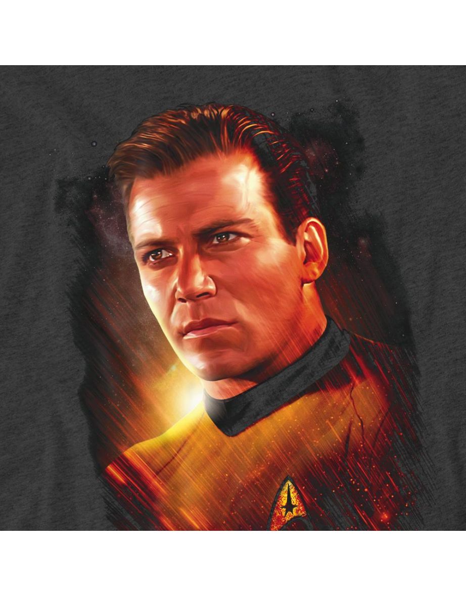 Star Trek: The Original Series Unisex Adult Epic Captain Kirk T-Shirt - Charcoal - 3