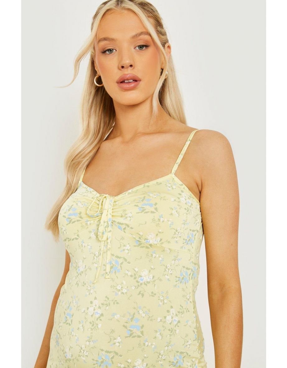 Maternity Floral Slip Midi Dress - yellow - 3