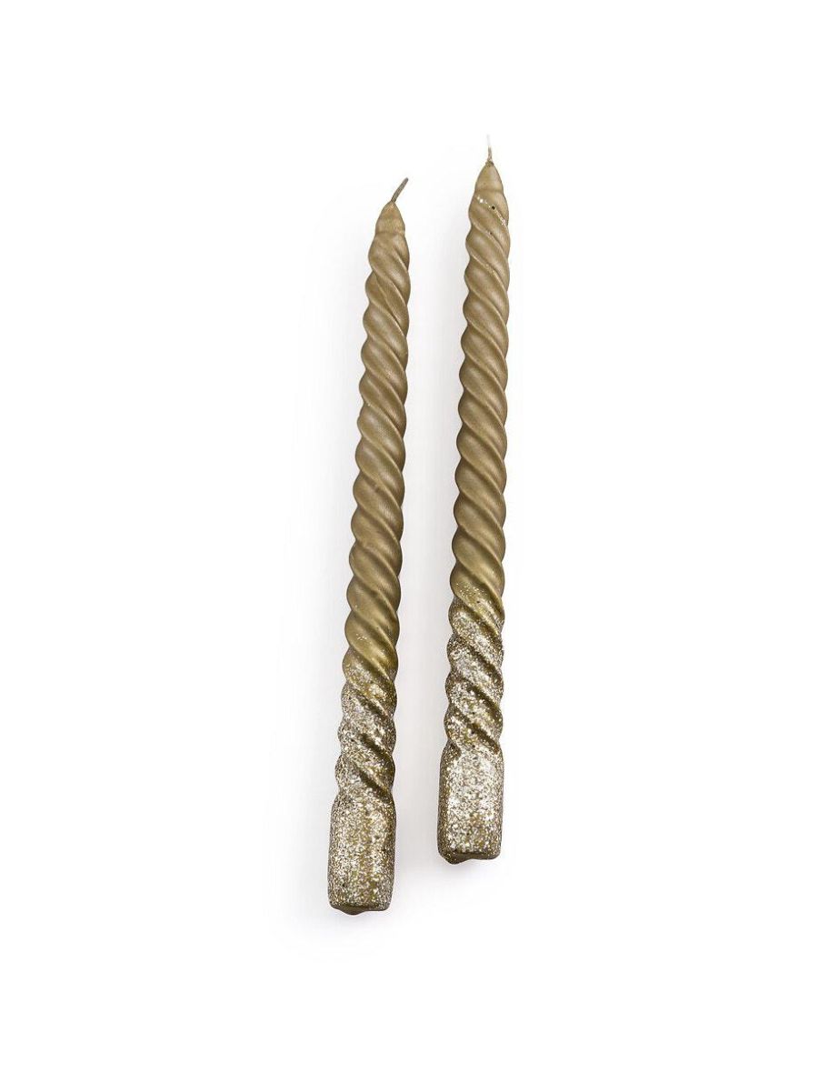 Set of 2 Caspar Glitter Twist Candles