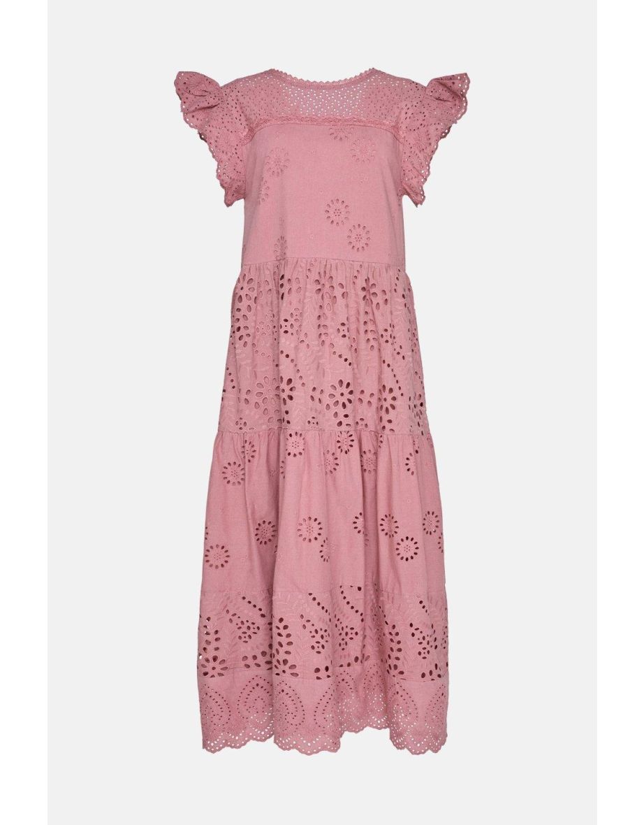 Broderie Mix Tiered Midi Dress - 3